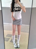 莫代爾小腿堆堆襪子女夏季超薄拼接防曬顯瘦jk灰色長筒純欲中筒襪 曬單實(shí)拍圖