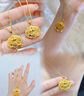 中國黃金（CHINA GOLD）黃金福字金鎖項鏈足金長命鎖吊墜嬰兒七夕情人節(jié)禮物送女朋友老婆 長命鎖項鏈 約1.7g-配紅繩 曬單實拍圖