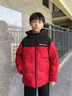 波司登25新款羽絨服男女兒童中長款5A抗菌絨保暖連帽外套T250246120Q 冰川熊紅9CX8 140 /64 約 130-140cm 30kg 曬單實拍圖