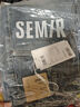 森馬（Semir）牛仔|森柔牛仔褲女復古簡(jiǎn)約長(cháng)褲休閑秋季半松緊腰直筒褲通勤 牛仔水洗黑98201 M 曬單實(shí)拍圖