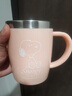 史努比（SNOOPY）帶手柄不銹鋼辦公保溫杯水杯420ML可愛杯子情侶杯 DP-5002R 粉色 曬單實(shí)拍圖