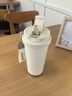 名創(chuàng  )優(yōu)品保溫杯陶瓷內膽咖啡杯女生高顏值隨行外帶吸管水杯子2025新款男 奶霜白520ml【陶瓷內膽】 曬單實(shí)拍圖