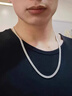 足銀999男士銀項鏈男款馬鞭鏈平鏈男潮個性生日520禮物送男友 20g［寬4.8mm，長50厘米］ 曬單實拍圖