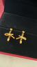 周大福 蝴蝶結足金黃金耳飾耳釘(工費320)約2.65g EOF1389 曬單實(shí)拍圖