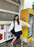 衣品元飛行服外套假兩件女款2025秋季新款寬松美式條紋拼接夾克棒球服 白色 M （95-115）斤 曬單實(shí)拍圖