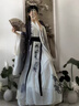 稻橙漢服女成人原創(chuàng)廣袖齊胸腰襦裙日常馬面裙古裝交領(lǐng)襦裙班服 竹影 M 曬單實(shí)拍圖