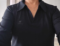 駱駝（CAMEL）長袖T恤衫女士小V翻領修身針織上衣 Y24CA4L0605 幻影黑 XL 曬單實拍圖