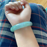 行婷 淺綠色翡翠(處理)玉手鐲冰糯種緬甸玉鐲子油青女款玉鐲子飄綠貴妃鐲 55-56mm 曬單實拍圖