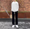 買(mǎi)一送一春秋長(cháng)袖t恤男寬松打底衫ins潮牌學(xué)生男女內搭體恤上衣12 草書(shū)字母白+小耿鬼黑【2件裝】 3XL  建議160-185斤 曬單實(shí)拍圖