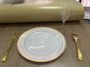 寶馳一次性盤(pán)子航空水晶硬質(zhì)塑料餐具加厚透明水果戶(hù)外牛排餐盤(pán) 金色邊直徑25cm大號圓盤(pán)20個(gè) 曬單實(shí)拍圖