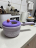 電煮鍋家用學(xué)生宿舍蒸煮2-3人食小煮鍋小型泡面鍋小火鍋 粉紫色智能款+蒸格 曬單實(shí)拍圖