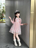 G.DUCKKIDS女童愛莎公主裙春裝春秋洋氣裙子2025新款兒童寶寶春季艾莎連衣裙 粉紅色 加包包 100 曬單實(shí)拍圖