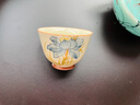 極素彩墨荷花品茗杯碟家用主人杯單杯中式功夫茶具陶瓷喝茶杯子小茶盞 手繪藍荷花_品茗杯 50ml 曬單實(shí)拍圖