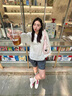 拉夏貝爾長(zhǎng)袖t恤女2025夏季新款雪花棉防曬罩衫百搭薄款寬松上衣 白色 S 曬單實(shí)拍圖