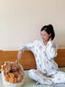 DOMIAMIA月子服孕婦秋冬款產(chǎn)后哺乳寬松睡衣側邊開(kāi)口孕婦裝兩件套 全棉套裝-圣卡梅奧(含哺乳口) L【推薦120-140斤】 曬單實(shí)拍圖