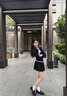 ANN ANDELMAN【朱主愛同款】拼接針織衫上衣修身套頭假兩件毛織長(zhǎng)袖開衫 深寶藍(lán) XS 曬單實(shí)拍圖
