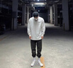 棉之雪歐美休閑長(zhǎng)袖t恤男秋冬重磅圓領(lǐng)寬松上衣情侶裝簡(jiǎn)約百搭 白色 XL 【170CM-180CM】 曬單實(shí)拍圖