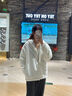 耐克（NIKE）龍騰新年系列SPORTSWEARlogo標識連帽拉鏈仿羊羔絨絨感外套女帆白 帆白 L 曬單實(shí)拍圖