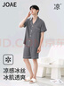 JOAE【絲滑裸感】冰絲睡衣男士開(kāi)衫家居服仿真絲寬松短袖薄款3XL 曬單實(shí)拍圖