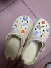 名創(chuàng)優(yōu)品（MINISO）洞洞鞋男女夏季外穿涼鞋防滑厚底踩屎感包頭涼拖鞋 卡其+海洋星星 曬單實(shí)拍圖