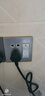 國際電工二開六孔插座暗裝墻壁三插86型開關插座雙三孔家用空調熱水器插座 二開六孔【16A灰】  曬單實拍圖