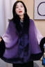 針織衫冬季毛領(lǐng)開(kāi)衫外套女時(shí)尚洋氣高檔上衣秋冬外搭毛衣斗篷披肩 紫羅蘭 L 建議體重115-130斤 曬單實(shí)拍圖