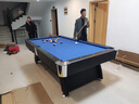 高端輕奢臺球桌標準成人黑八臺球桌家用臺球桌多功能三合一臺球桌 9尺 自動回球豪華臺白藍 曬單實拍圖