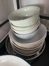 蘇氏陶瓷（SUSHI CERAMICS）浮雕青瓷描金小草米飯碗湯碗4.5英寸6個(gè)裝J0985 曬單實(shí)拍圖