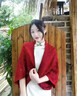 恒源祥披肩女針織開(kāi)衫披風(fēng)2025新款時(shí)尚旗袍外搭配裙子開(kāi)衫毛衣外套女 棗紅-針織披肩 曬單實(shí)拍圖