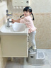 貝娜茜兒童洗漱臺腳凳踩凳墊階梯馬桶腳踏踩腳凳刷牙洗臉寶寶洗手臺階凳 萌獅墊腳凳-灰色【發(fā)光版】 曬單實(shí)拍圖