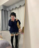 MEOD日系復(fù)古慵懶風(fēng)毛衣女外套女秋冬新款感學(xué)院風(fēng)針織開衫外套厚 藏藍(lán)色 藏藍(lán)色 S 曬單實拍圖