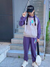 G.DUCKKIDS女童春秋裝套裝2024新款中大童女孩童裝兒童衛(wèi)衣運(yùn)動(dòng)服秋冬兩件套 字母R連帽套裝-紫色 140cm 曬單實(shí)拍圖