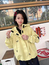 WVD美國品牌外套2025洋氣新款女大童春季兒童衣服初中生春秋風(fēng)衣上衣黃色150 CM 曬單實(shí)拍圖