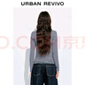 UR2025秋季新款女裝簡約基礎(chǔ)撞色條紋圓領(lǐng)修身T恤UYB450018 墨藍(lán)條紋 S 曬單實拍圖