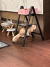 美世達中古風(fēng)家用梯子可折疊伸縮加厚人字梯復古便攜室內喬遷之喜小梯子 復古韻味-黑色/四步梯/高清微噴/圖案耐磨不退色 曬單實(shí)拍圖