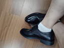 奧康皮鞋男真皮秋冬季新款正裝商務(wù)休閑鞋德比鞋男新郎結婚鞋爸爸鞋子 黑色 （1255211069R） 41 （標準皮鞋碼） 曬單實(shí)拍圖