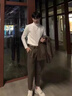 半高領(lǐng)打底衫男士2025年新款秋冬季加厚保暖秋衣內(nèi)搭磨毛長袖t恤 象牙白【雙面磨毛】 2XL 【建議140-160斤】 曬單實(shí)拍圖