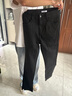 大嘴猴（paul frank）美式闊腿牛仔褲男春秋冬季寬松新款休閑直筒潮牌高街修身褲子男裝 黑色9901H【官方正品】 L 【建議120-140斤】 曬單實(shí)拍圖