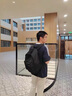 回力高顏值雙肩包男潮休閑大容量旅行電腦背包高中初中大學(xué)生輕便書包 黑色【帶沖天鴨掛件】 曬單實(shí)拍圖