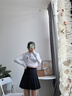 歐貝汐黑色半身裙女百褶裙2025新款高腰a字半裙夏春秋季灰色小個(gè)子短裙 黑色 M 【建議90-105斤】 曬單實(shí)拍圖