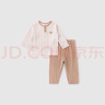 巴厘小豬男童睡衣春秋季女童內衣套裝純棉寶寶兩件套嬰幼兒衣服兒童家居服 藕灰 90 曬單實拍圖
