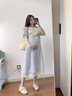 朗茵孕婦裝夏連衣裙2025新款時(shí)尚法式假兩件蕾絲拼接長(zhǎng)裙夏季孕婦裙子 藍(lán)色連衣裙 XL建議130-145斤 曬單實(shí)拍圖