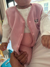 歐孕（OUYUN）嬰兒舉重褲春秋季大PP寶寶連褲襪嬰幼兒高腰護肚外穿打底背帶褲子 粉色【1條裝】 6-12個(gè)月【建議身高65-75cm】 曬單實(shí)拍圖
