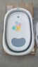 YEESOOM孕森嬰兒洗澡盆 寶寶浴盆可折疊大號浴桶加浴架 家用新生兒童用品 曬單實(shí)拍圖
