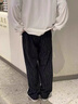 VUUG格紋美式潮牌男秋季寬松大碼休閑褲男生青年褲子 XL 黑色（長(zhǎng)褲） 曬單實(shí)拍圖