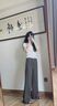 塔馳密司 TOUCH MISS寬松顯瘦通勤松緊腰系帶灰色休閑拖地褲女2025春季新款 深灰 26 曬單實(shí)拍圖