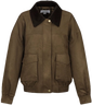 UR2025冬季新款女裝流光風(fēng)拼接翻領(lǐng)雙口袋棉服UYL150069 棕色 M 曬單實(shí)拍圖