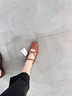ZARA2025秋季新品 女鞋 褶皺細節裝飾方頭皮革芭蕾鞋 2505610 098 米色 35 曬單實(shí)拍圖