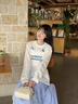 衣品元長(cháng)袖t恤女潮流衣服女裝夏季新款2025女款t恤衫上衣半袖正肩罩衫 白色 均碼 （80-135斤） 曬單實(shí)拍圖