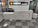 PUJXY公司前臺接待臺簡(jiǎn)約現代大理石紋美容院柜臺烤漆收銀臺吧臺 A款大理石紋 2.8米兩個(gè)抽屜兩個(gè)鍵盤(pán) 曬單實(shí)拍圖
